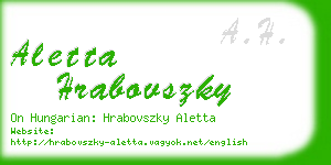 aletta hrabovszky business card